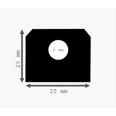 Luikenpakking | EPDM | 25 x 20 mm